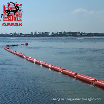 Простая установка берегового заграждения для сдерживания разливов нефти из ПВХ с поплавком
